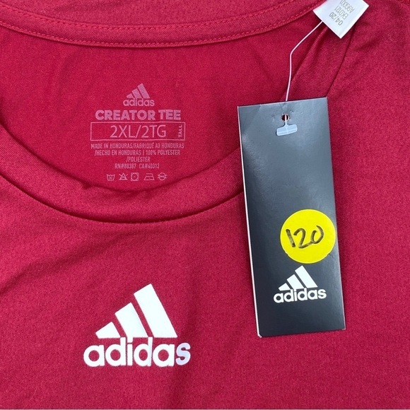 ADIDAS MEN'S LONG SLEEVE PREGAME BOS TEE Burgundy Size 2XL/2TG NWT - Picture 6 of 6